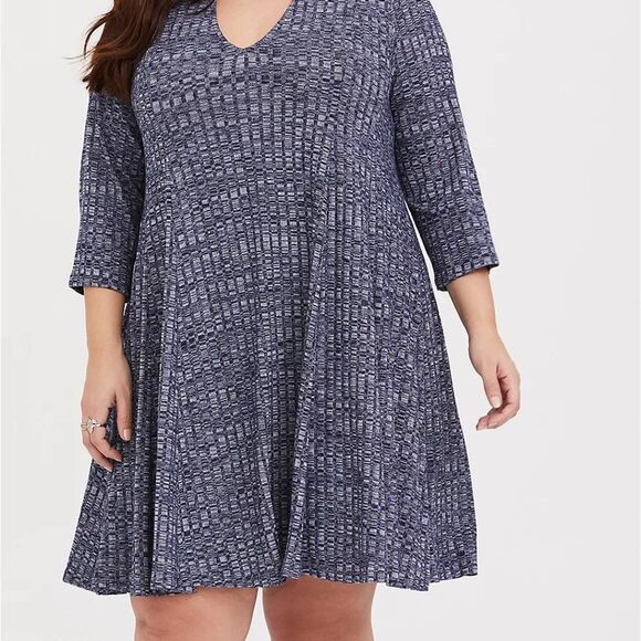 🆕 Torrid Navy Choker Neck Ribbed Sweater Dress 3X - Picture 5 of 6